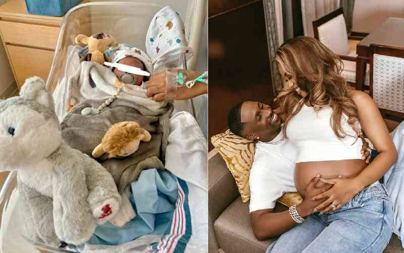 Priscilla Ojo and Juma Jux with their newborn <a href=