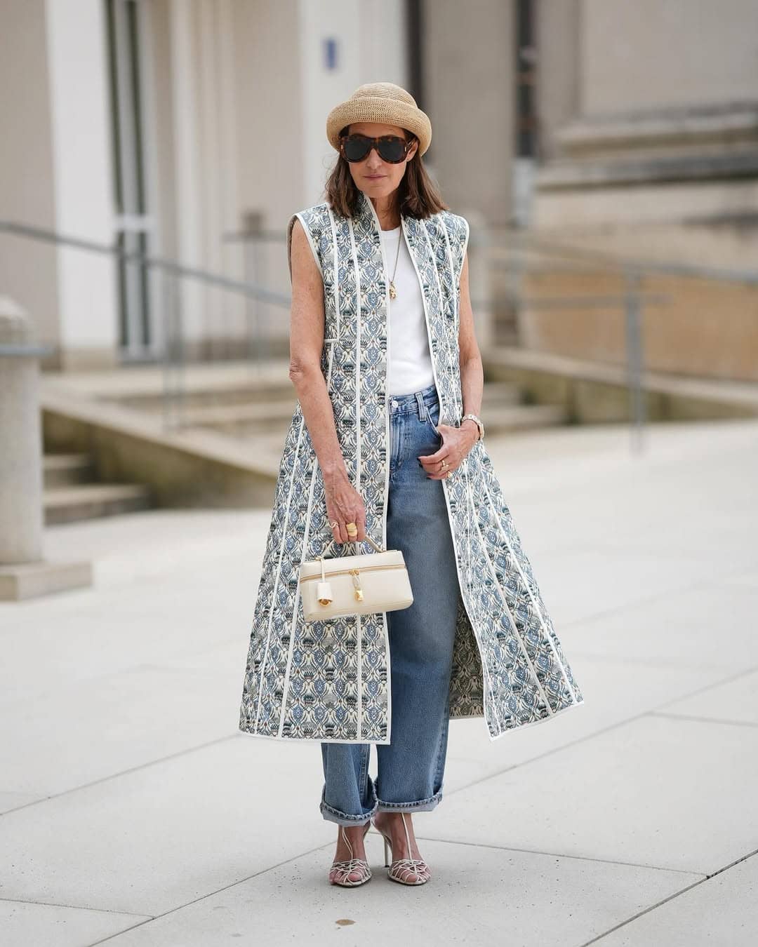 White tank styled with statement accessories
